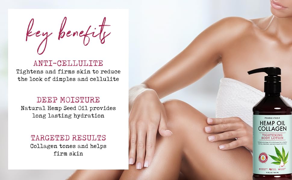 PHARM TO TABLE Hemp Oil Collagen Tightening Body Lotion 480ml