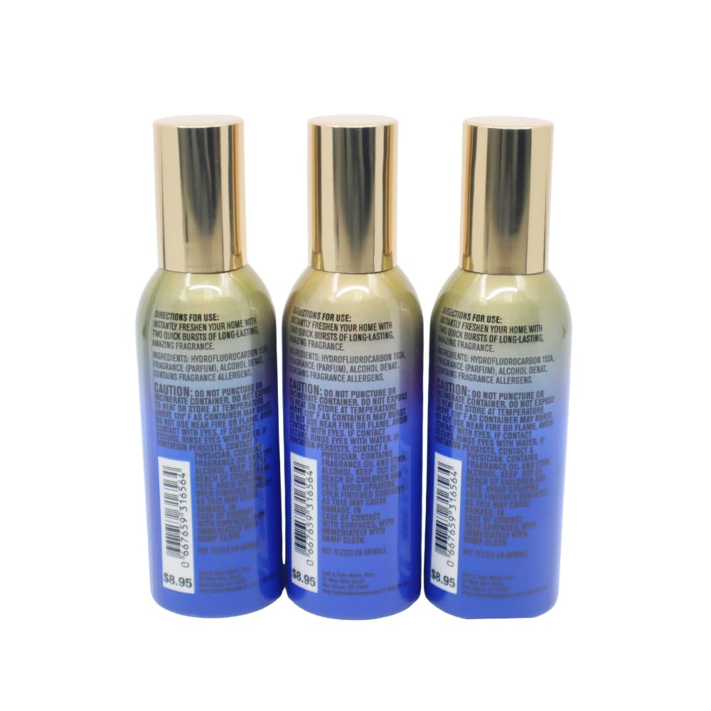 Bath & Body Works OCEAN Concentrated Room Spray Gift Set with a Blue Bow for Holiday 1.5 oz – Pack of 3
