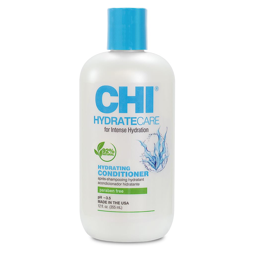 CHI HydrateCare Hydrating Conditioner, Balances Hair Moisture and Protects Against Damage and Hair Breakage, Sulfate, Paraben, & Cruelty-Free, 12 Oz