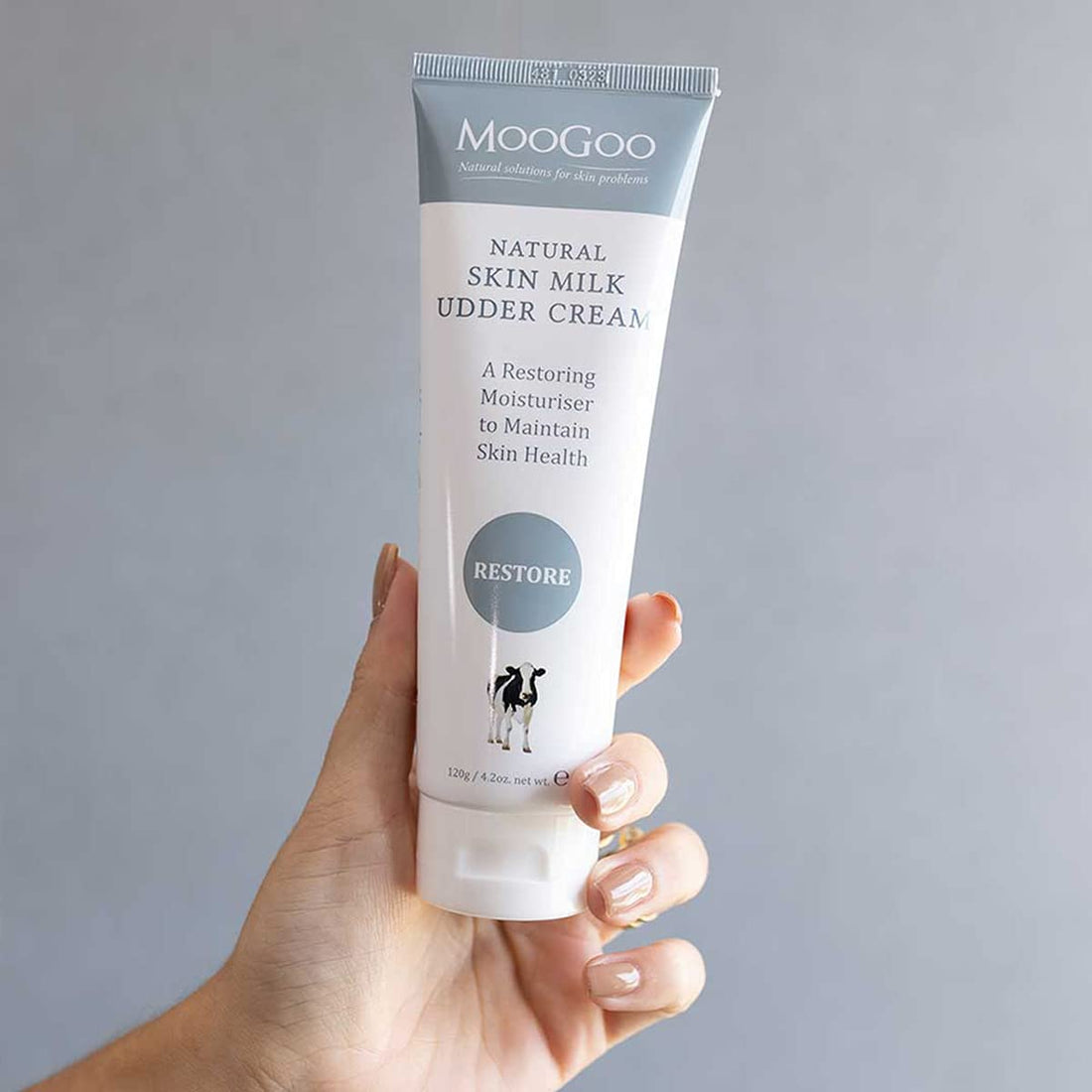 MooGoo Natural Skin Milk Udder Cream - Lightweight Face & Body Moisturizer for Sensitive, Irritated, Dry or Itchy Skin, For All Ages Including Children, 120g/4.2oz
