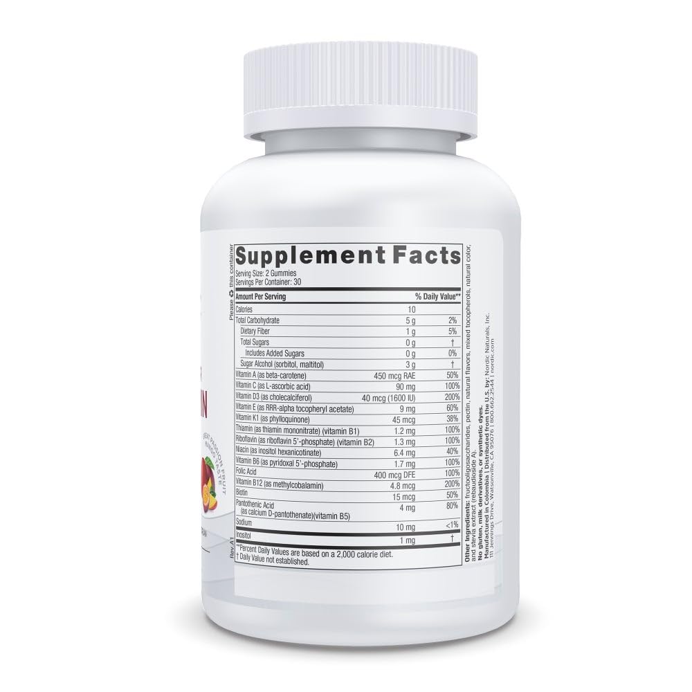 Nordic Naturals Zero Sugar Multi Gummies - Vegetarian Multivitamin Supplement - Passionfruit Mango - 60 Pectin-Based Gummies - 12 Essential Vitamins for Adults - Non-GMO - 30 Servings