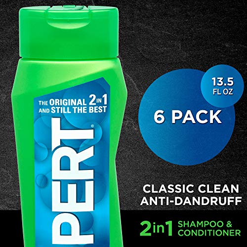 PERT 2 IN 1 Shampoo and Conditioner, Anti-Dandruff, 13.5 Fl. Oz (Pack of 6)