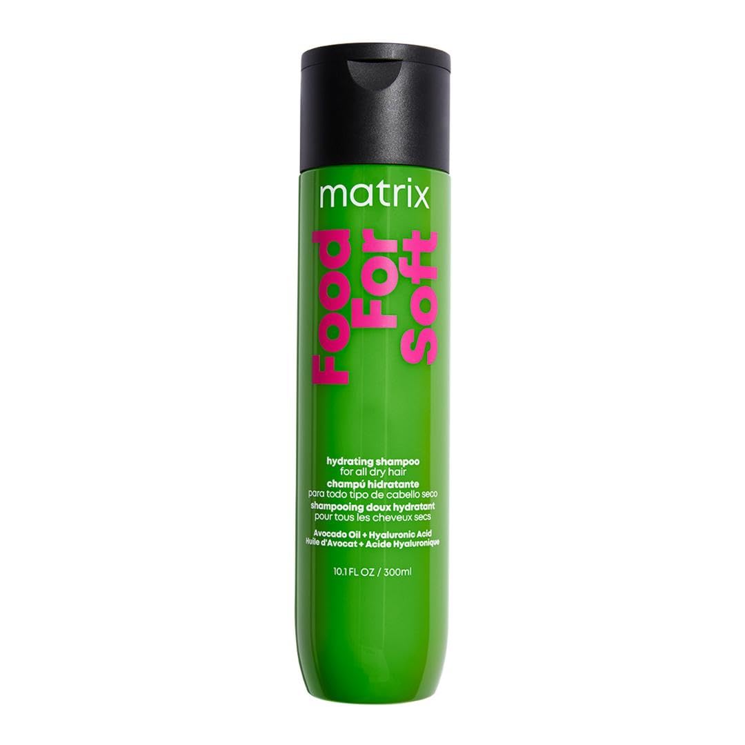 Matrix Food For Soft Shampoo For Color-Treated, Dry and Brittle Hair - Moisturizes, Softens and Smooths, With Avocado Oil & Hyaluronic Acid, Vegan, 10.1 Fl Oz