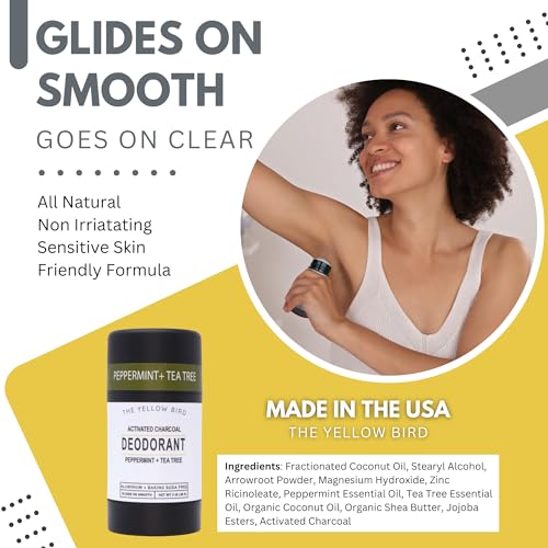 Natural Deodorant - Aluminum & Baking Soda Free, For Men & Women, Sensitive Skin Friendly Formula with Activated Charcoal | 3oz | Made in USA