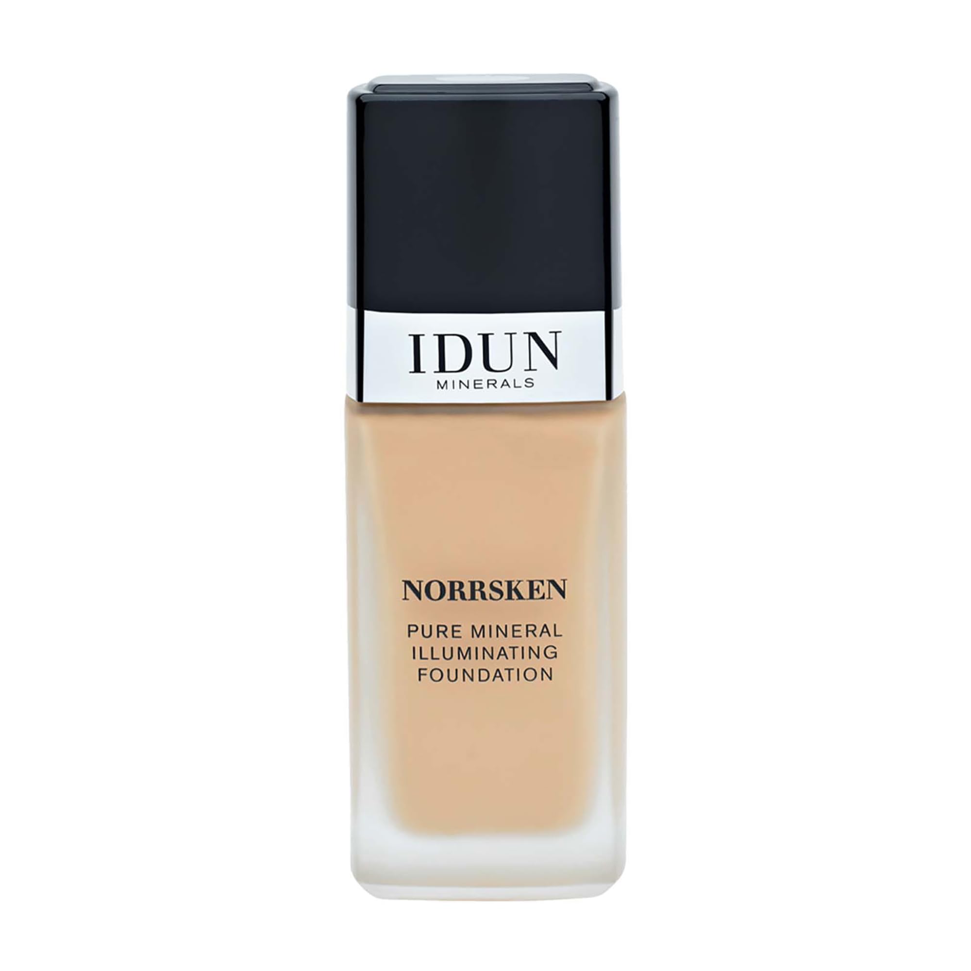 IDUN Minerals Liquid Norrsken Foundation, Svea - Light to Medium Coverage - Luminous Finish - For Dry/Dull Skin, Purified Minerals, Water Resistant, Safe for Sensitive Skin - Med Warm, 1.01 oz