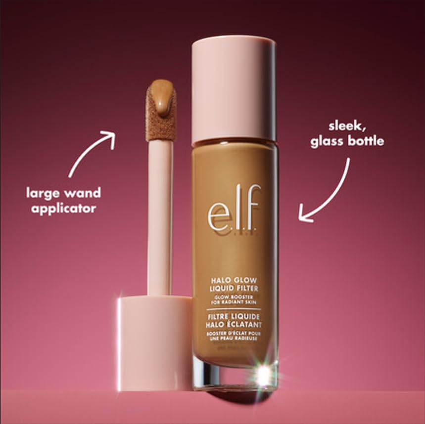 e.l.f. Halo Glow Liquid Filter, Complexion Booster For A Glowing, Soft-Focus Look, Infused With Hyaluronic Acid, Vegan & Cruelty-Free, 5 Medium/Tan