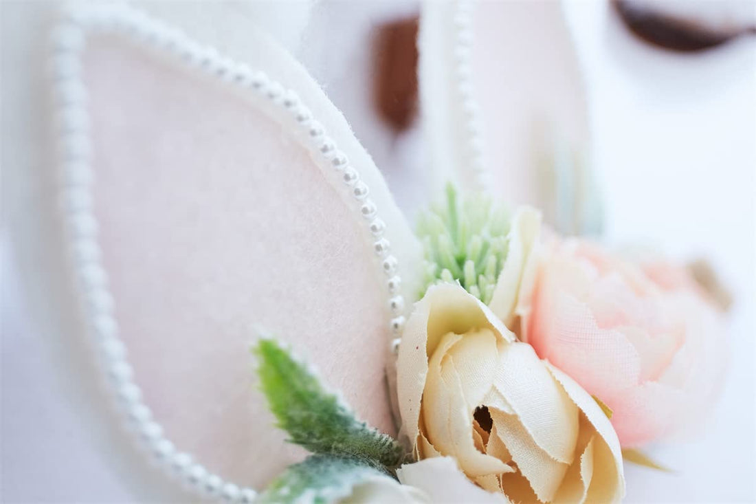 GEZISAN Baby Girl Floral Easter Bunny Nylon Headband Flower Elastic Hairband Bows Wraps For Newborn Infant Toddler Hair Accessories (RTA001)