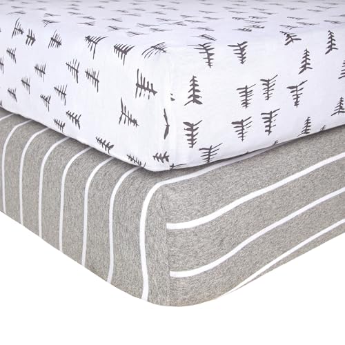 Burt's Bees Baby Essential Organic Cotton Fitted Crib Sheet, Breathable for Boy Girl Standard Crib & Toddler Mattresses