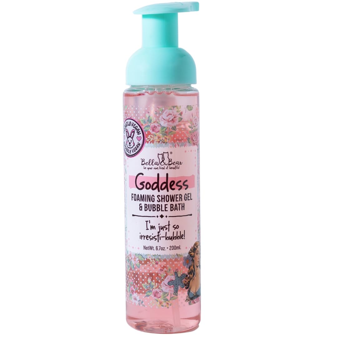 Bella & Bear Goddess Tropical Foaming Shower Gel | Body Wash & Bubble Bath 2 in 1 (6.7 oz)