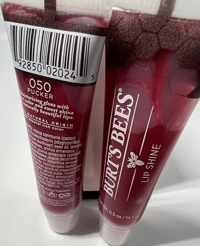Burt's Bees Lip Shine, Pucker [050] 0.5 oz (Pack of 2)