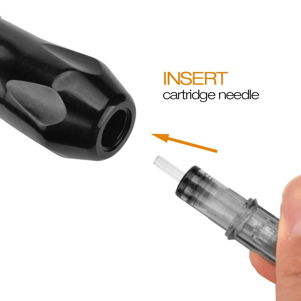 Rotary Tattoo Pen Machine, ATOMUS Tattoo Short Pen Style Cartridge Machine Gun Liner Shader with DC Cord 9000r/m Coreless Motor Aluminum Alloy Frame Tattoo Machine (Blue)