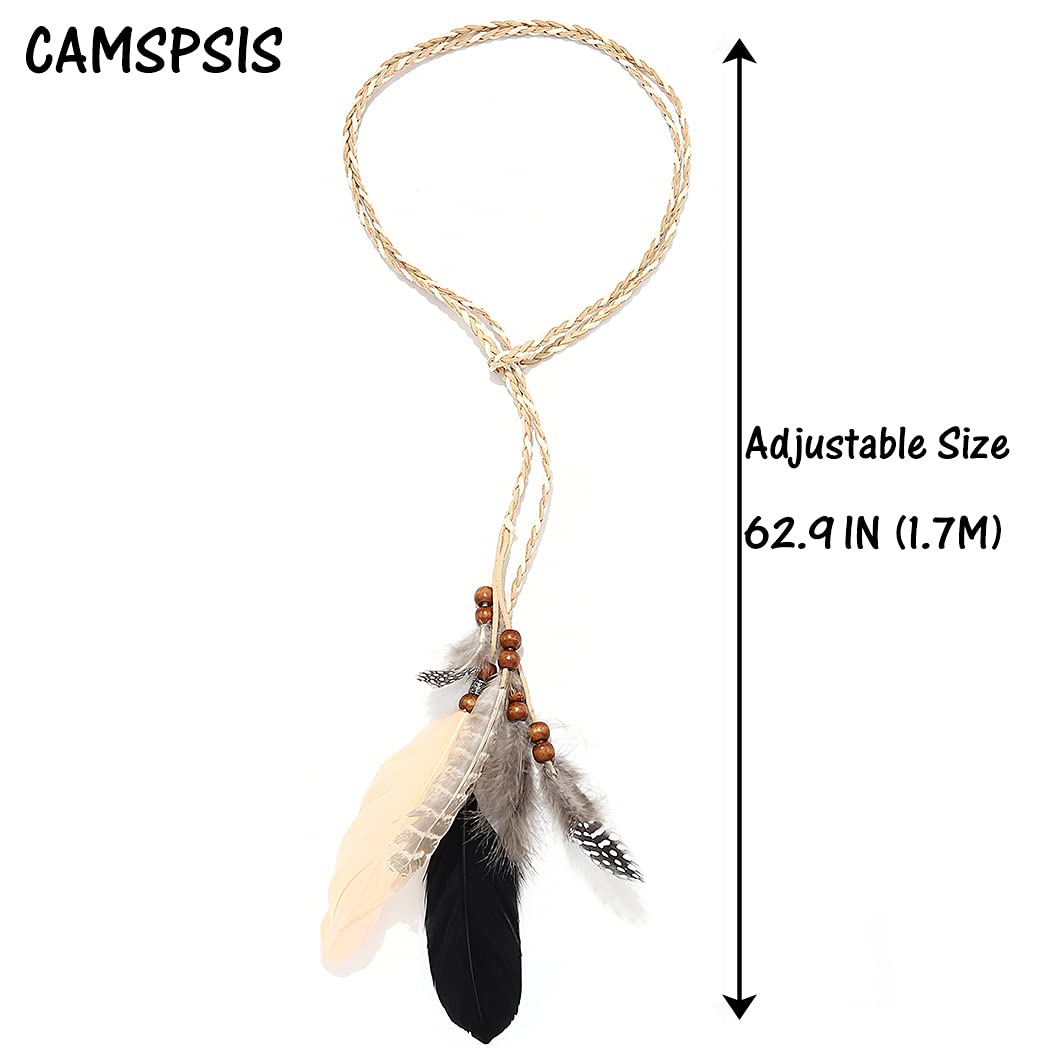 A&C Indiana Princess Peacock Feather Head Chain For Girl, Fashion Headband For Women.