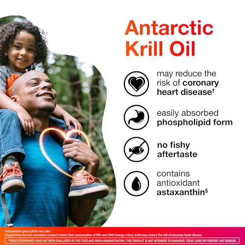 MegaRed Krill Oil 350mg Omega 3 Supplement, #1 Dr Recommended Krill Oil Brand with EPA, DHA, Astaxanthin & Phopholipids, Supports Heart, Brain, Joint and Eye Health - 130 Softgels (130 Servings)