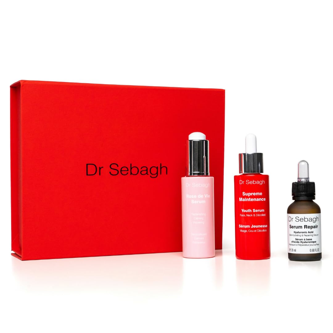 Dr Sebagh Iconic Trio - Serum Gift Set (Rose de Vie, Hyaluronic Acid & Resveratrol) | 3 Award-Winning Products | Rejuvenate & Refreshes Skin | Natural Ingredients | Expert Formula For All Skin Type