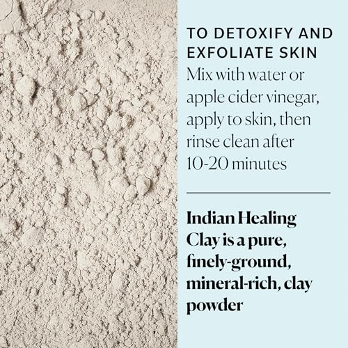 Sky Organics - Indian Healing Clay, 16 oz - Detoxifying Bentonite Clay Powder - Exfoliating Face Mask - Pore Cleaner - Combination & Oily Skin - Natural, Vegan & Cruelty Free - Skin Care w ebook