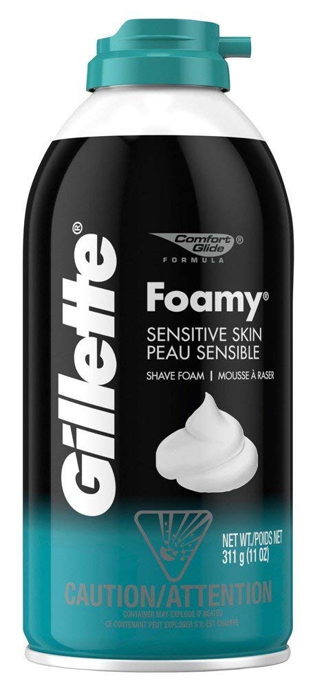 Gillette Foamy Shave Foam Sensitive 11 Ounce (325ml) (2 Pack)