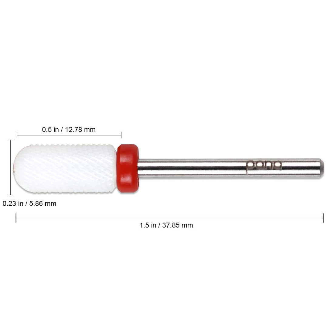 Beauticom Professional USA Ceramic White ROUND Top Small Barrel Bit Nail Drill (Grit: FINE) 3/32 Shank Size