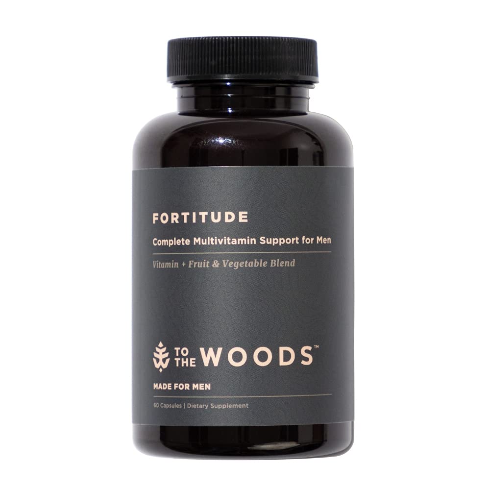 To The Woods Fortitude Complete Multivitamin Support for Men - 20 Organic Raw Fruits & Vegetables, 24 Essential Vitamins & Minerals - Immune Health, Energy Booster (1 Bottle, 30 Capsules)