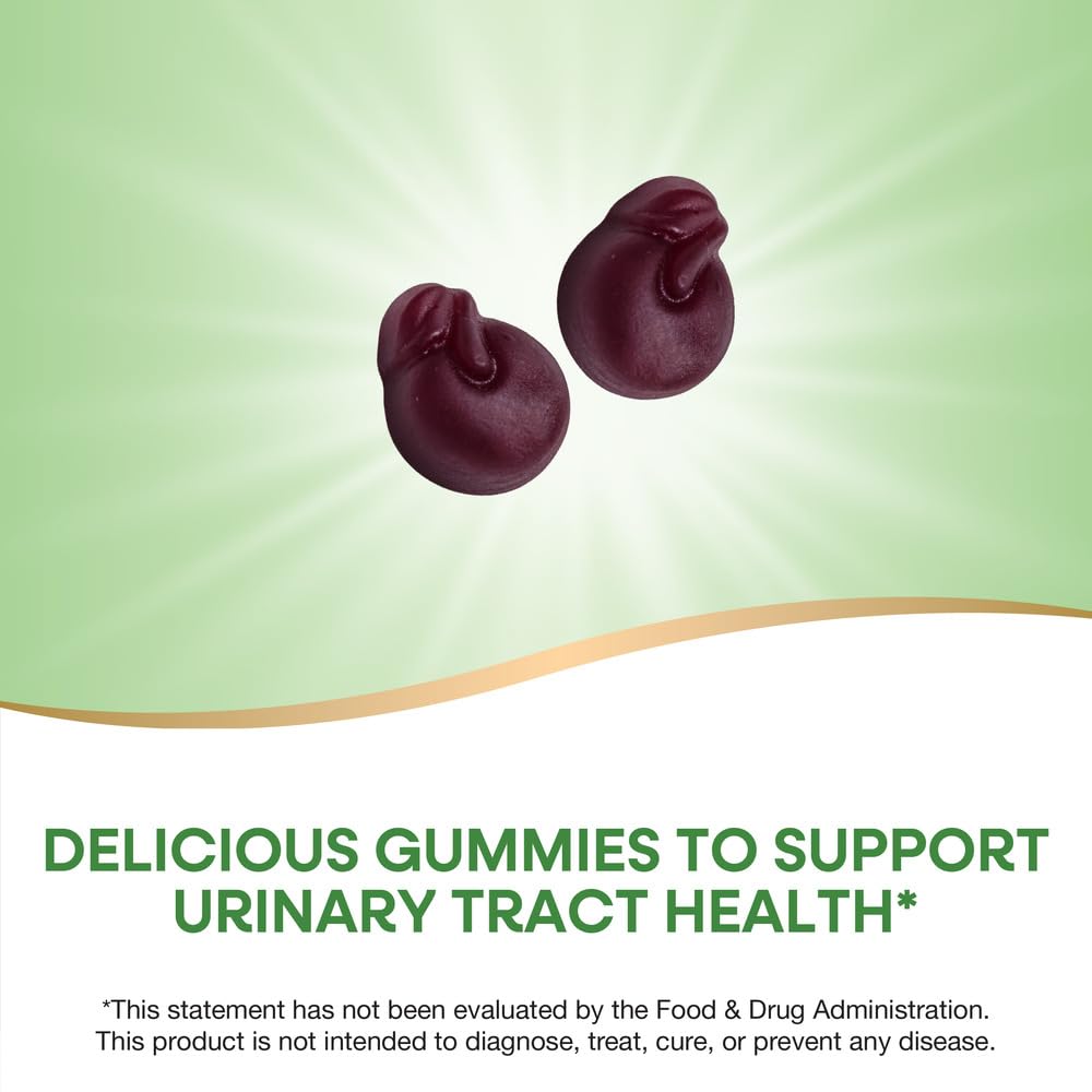 Nature's Way CranRx Cranberry Gummies, Urinary Tract Health Support*, 100% Whole Cranberry Fruit Concentrate with D-Mannose, Vitamin C, 60 Gummies (Packaging May Vary)