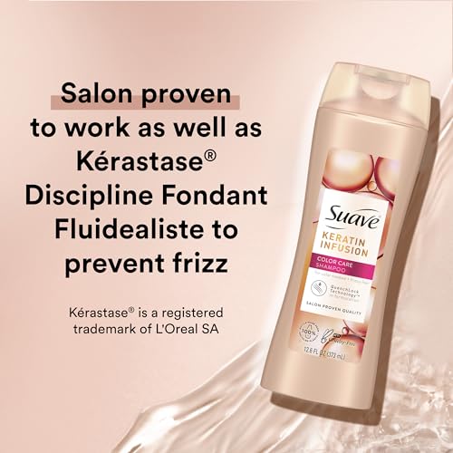 Suave Shampoo and Conditioner Set, Keratin Infusion, Color Care –Keratin Hair Treatment, Detangler & Frizz Control, 12.6 Oz Ea (2 Piece Set)