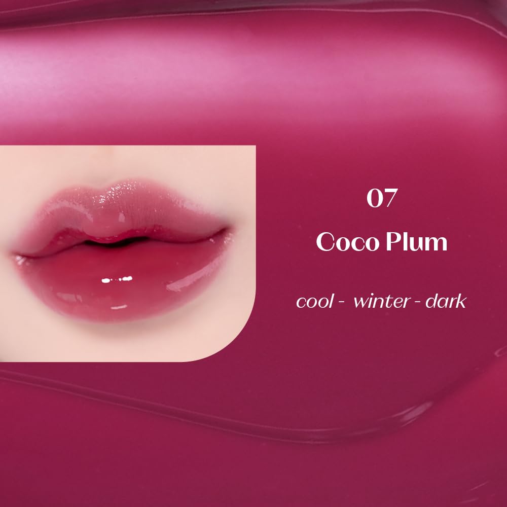 ETUDE Over Glowy Tint #7 Coco Plum | Non-Sticky Vegan Lip Tint | Moisturized & Long-lasting Lip Gloss | Daily Lippies for Dry Lips | K-beauty