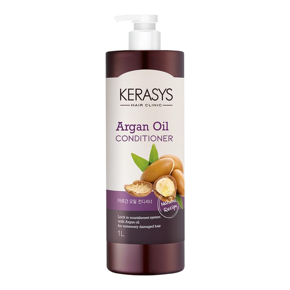 Kerasys Argan Oil Real Nature for Extremely Damaged Hair 33.8 fl oz / 1L (Conditioner, 1-Pack)