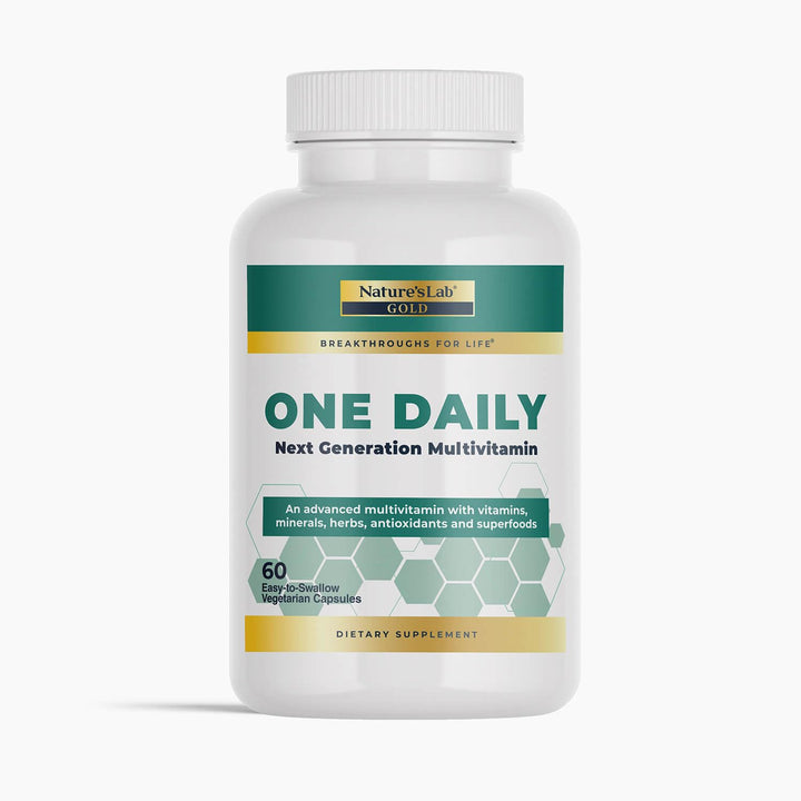 Nature's Lab Gold One Daily Multivitamin - Contains 19 Essential Vitamins & Minerals including Vitamin C, D3 & Zinc - 60 Capsules (2 Month Supply)