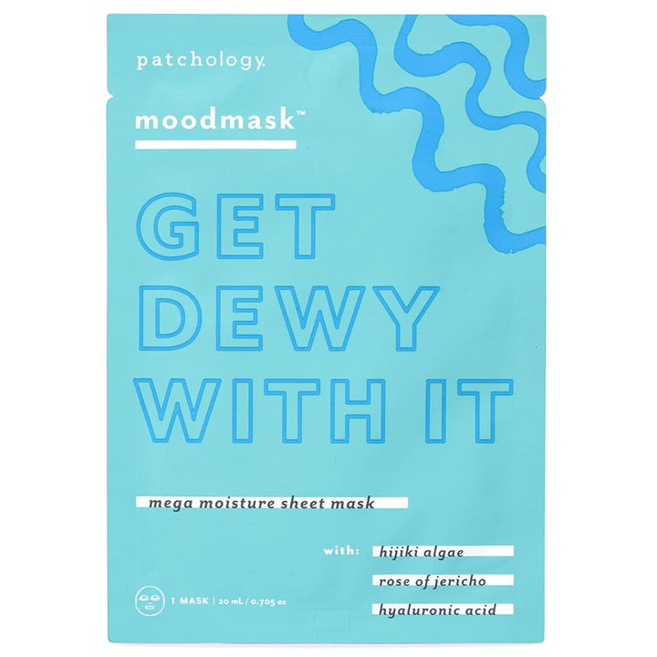 Patchology MoodmaskGet Dewy With It Facial Sheet Mask - Men and Women Face Masks Skincare Sheet for Moisturizing, Hydrating, and Dewy Skin - Best Face Sheets Moisturizer (1 Count)