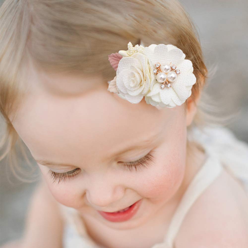 Flower Hair Clips Set-Cherrboll 3pcs Floral Hair Bow Accessories for Baby Girl Toddles Teen Gifts