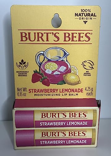 BURTS BEES STRAWBERRY LEMONADE LIP BALM 2 (0.15) TUBES