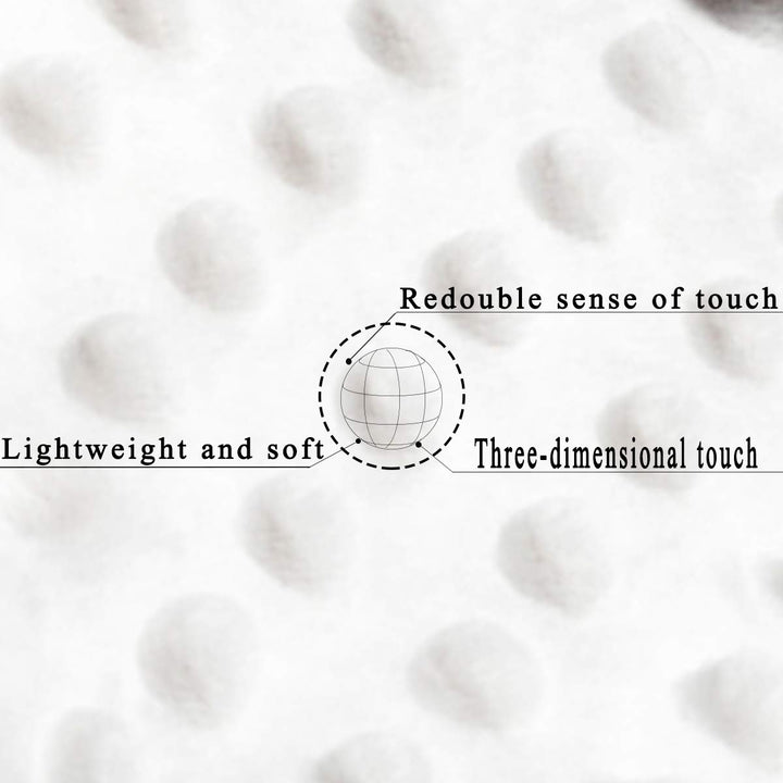 HECCEI Plush Sensory Baby Blanket - Square Soothing Blanket with Colorful Tags (10 x 10 inches, Grey)