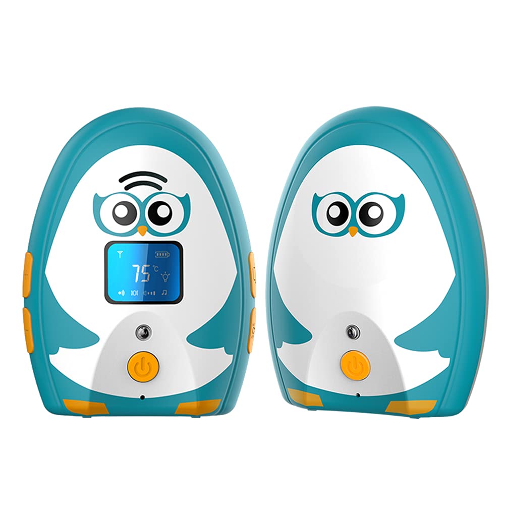 TimeFlys Audio Baby Monitor OL Portable, Two-Way Talk, Long Range up to 1000 ft, Temperature Monitoring and Warning, Lullabies, Vibration, LCD Display, 2 Cables 2 Sets of Rechargeable Battery