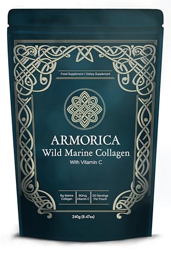 ARMORICA Wild Marine Collagen with Vitamin C | Sustainably Produced from Wild Fish in The North Atlantic | 30 Servings - (Unflavoured Powder, 240g)