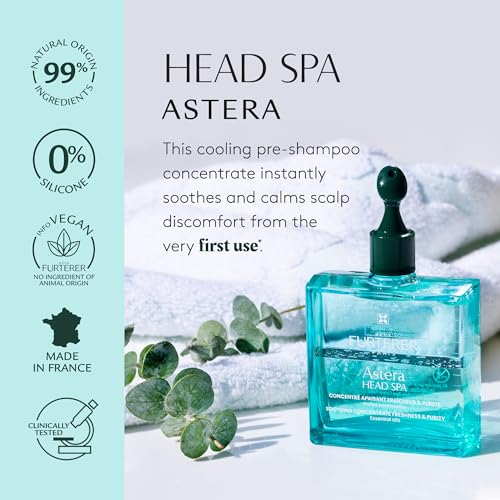 Rene Furterer Head Spa ASTERA Soothing Concentrate, Pre-Shampoo Soothing Scalp Treatment, - Soothe Sensitive Scalps - Mint & Eucalyptus - Paraben & Silicone-Free - 1.6 oz.