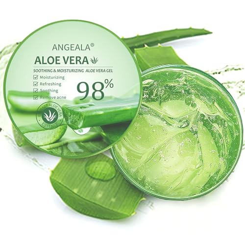 Organic Aloe Vera Gel for Face & Body Made within 12 Hours of Harvest, 98% Pure Aloe Vera Gel for Skin,Scalp,& Hair, Soothing Aloe Face Moisturizer,Multipurpose Skin Care(10oz)
