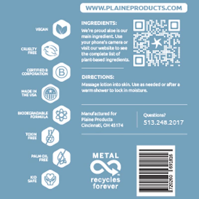 Eco-Friendly Body Lotion - Rosemary, Mint, Vanilla - Sensitive Skin, 16 oz (Refill Bottle)