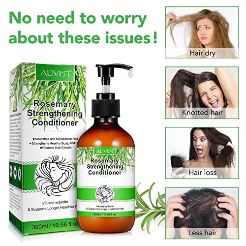 Rosemary Mint Shampoo and Conditioner set Infused with Biotin Promotes Hair Growth & Scalp Health, Strengthen Weak and Brittle Hair for All Hair Types