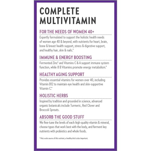 New Chapter Women's Multivitamin, Every Woman's One Daily 40+, Fermented with Probiotics + Vitamin D3 + B Vitamins + Organic Non-GMO Ingredients - 24 Count