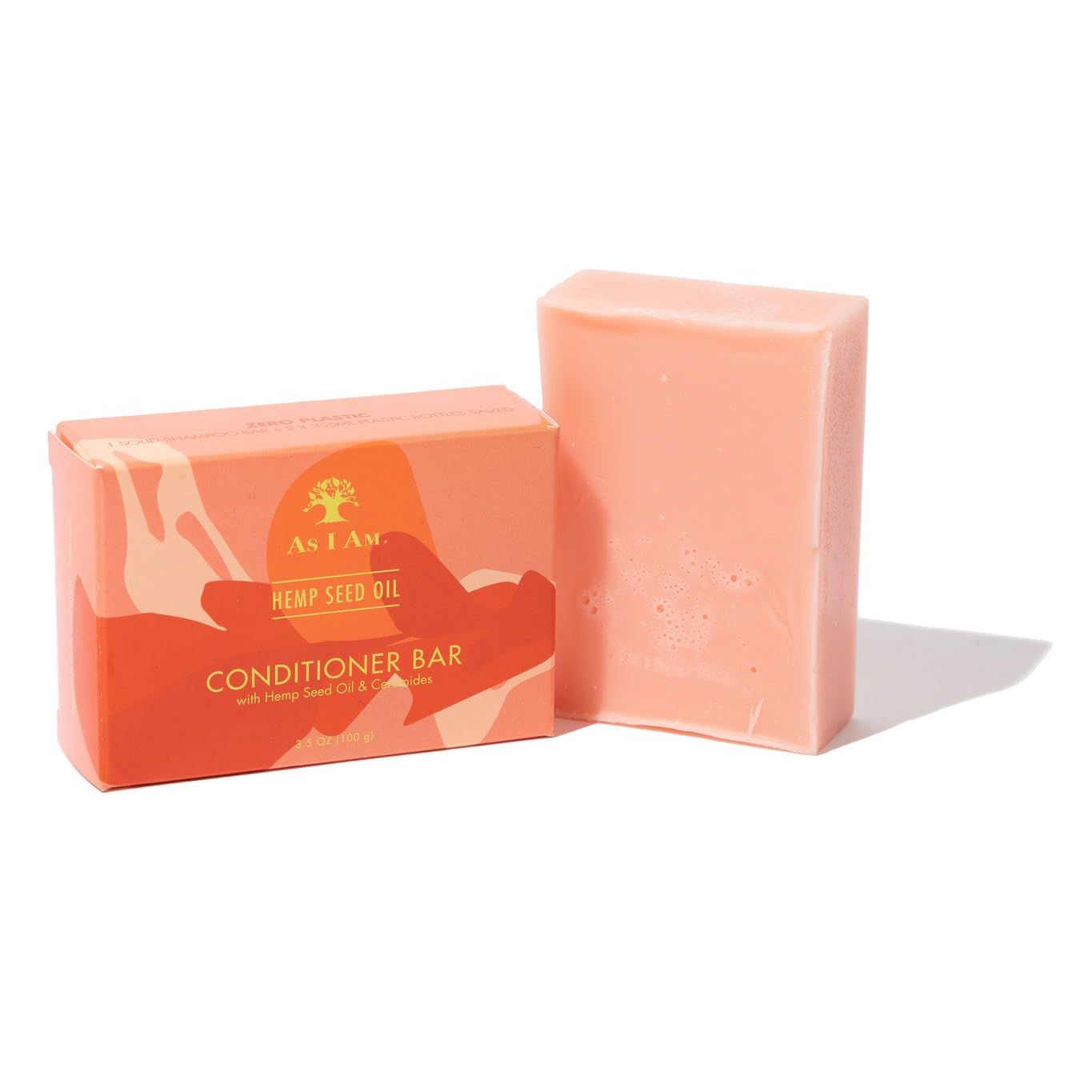 As I Am Hemp Seed Oil Conditioner Bar - 3.5 ounce - with Ceramides, Calendula, Betaine - Made in USA