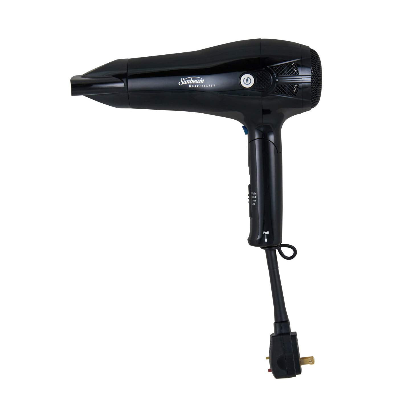 Sunbeam Retractable Cord Folding Handheld Hair Dryer with Concentrator, 1875 Watts, Cool Shot Button, Tourmaline Ionic, Black