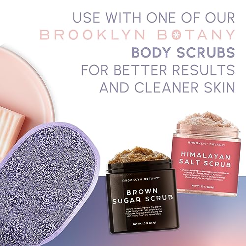 Brooklyn Botany Exfoliating Mitt for Bath and Shower – Heavy Duty Exfoliating Body Scrubber for Massage and Dead Skin Remover for Body – 1 Mitt