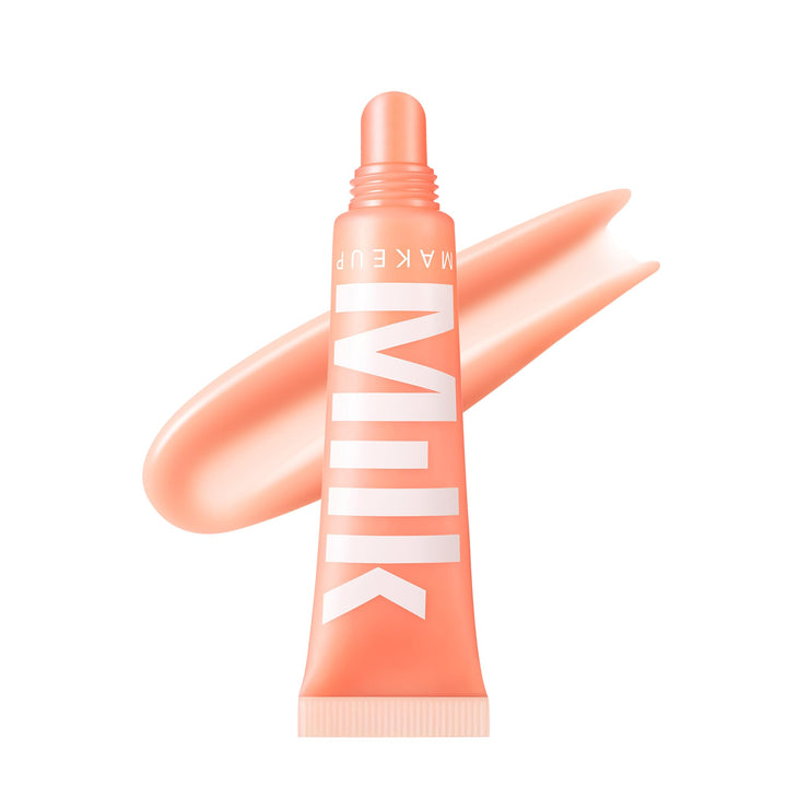 Milk Makeup Balmade Electrolyte Lip Balm – Hydrating, Sheer Gloss Nourishes + Replenishes Moisture – Clean, Vegan Formula with High-Shine Finish – Ion (Light Pink, White Peach), 0.4oz