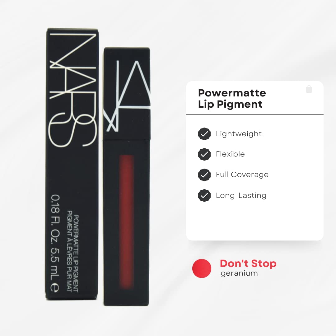 Pigment Lipstick - Don't Stop, Geranium - Weightless, Smudge-Resistant, Long-Lasting, Full Coverage_AB
