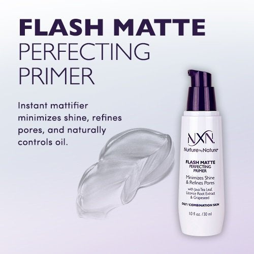 NxN Flash Matte Pore Refining Primer Transforms Skin Into Perfect Canvas Natural & Organic Formula for Oily/Combination Skin, 1 Fl Oz