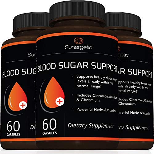 Premium Blood Sugar Support Supplement–Supports Healthy Blood Sugar Levels Already Within Normal Range – Includes Bitter Melon Extract, Vanadium, Chromium, Cinnamon, & Alpha Lipoic Acid-60 Capsules