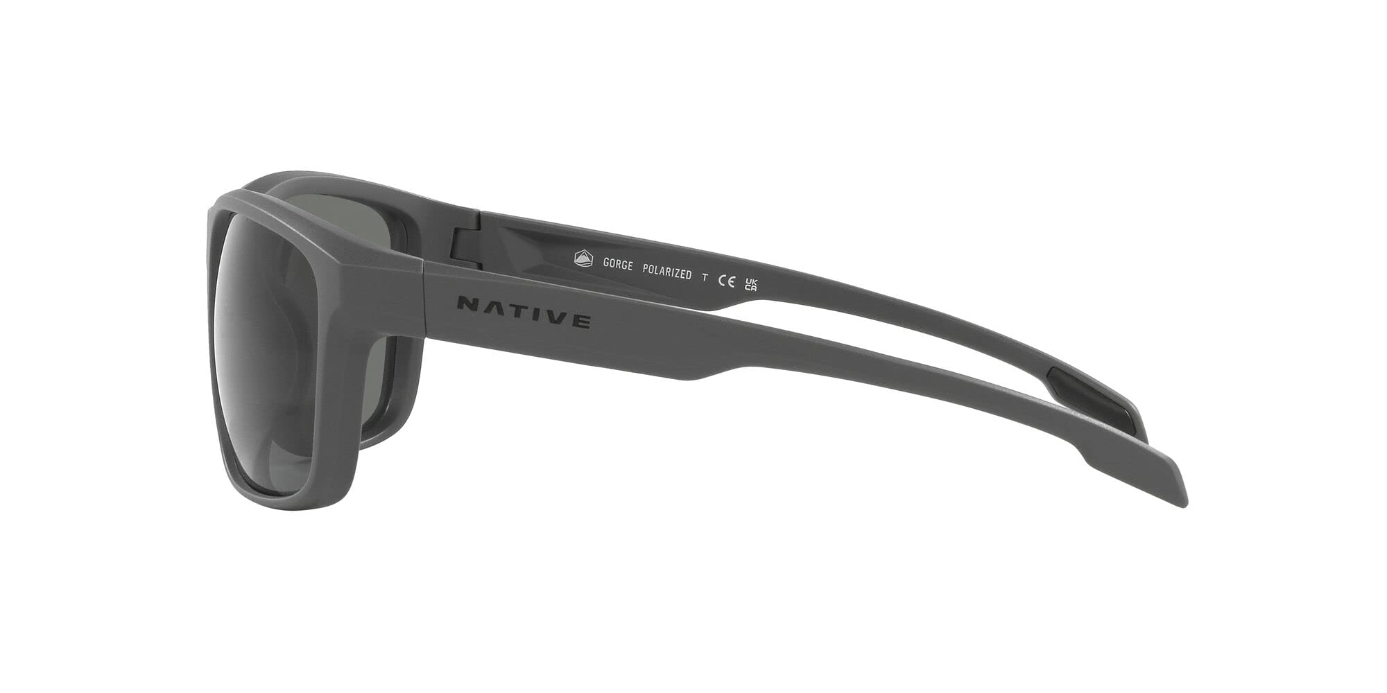 Native XD9040 Gorge Sunglasses, Matte Grey/Grey Polarized, 59 mm