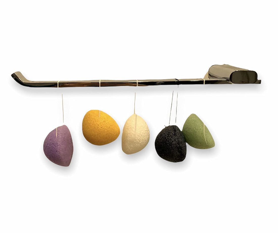 NORI KONJAC Sponge / 5 Pack Mini Sponge/Bamboo Charcoal, Pure, Green Tea, Turmeric, Lavender/for All Types of Skin, Cleanses and exfolietes The Skin/Skincare rutine