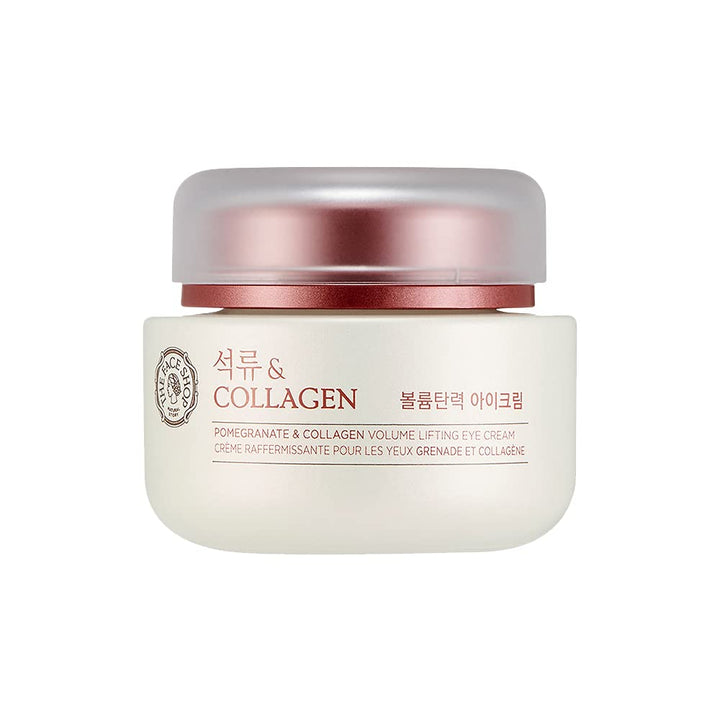 The Face Shop Pomegranate & Collagen Volume Lifting Eye Cream | Ultra-Light Eye Cream for Eye Skin Lifting, Firming & Brightening | Reduce Dark Circles | Deep Hydrating Under Eye Area, 1.69 Fl Oz