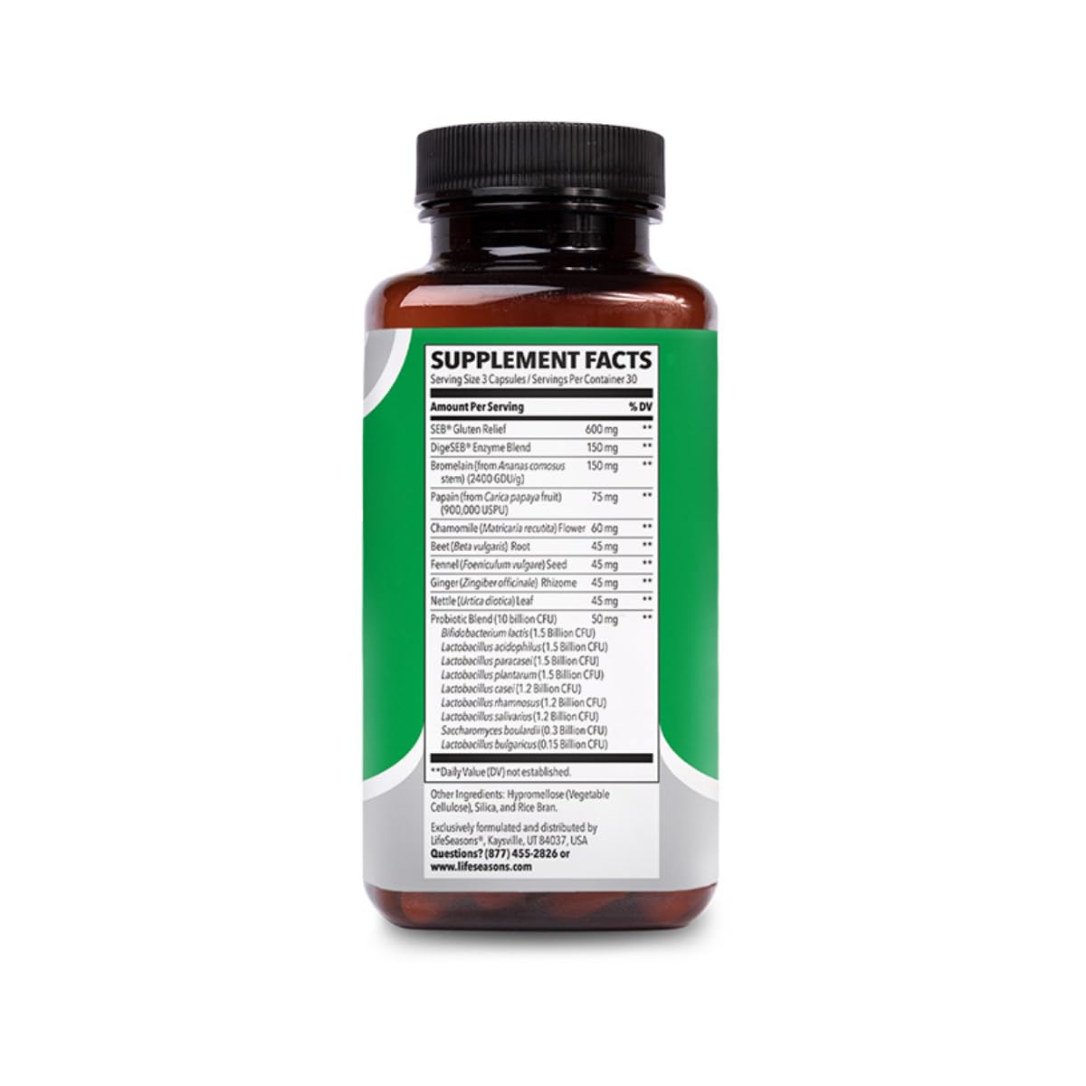 LifeSeasons Digestivi-T - Digestive Enzymes & Probiotic Supplement - Supports Gut Microbiome & Healthy Immune Function - Relieves Bloating & Digestion Discomfort - 90 Capsules