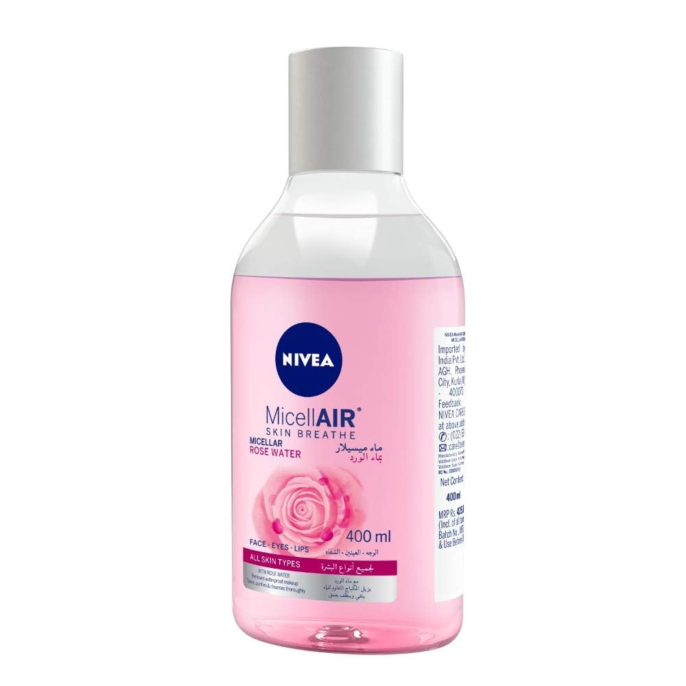 NIVEA Micellar Cleansing Water, Skin Breathe Rose MicellAIR, 400ml